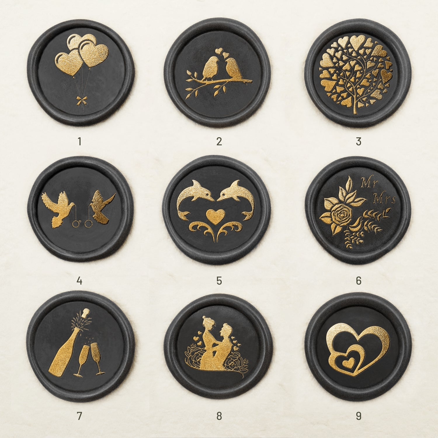 Hochzeitsfeier Siegelwachs Siegelstempel (27 Designs)-sku1