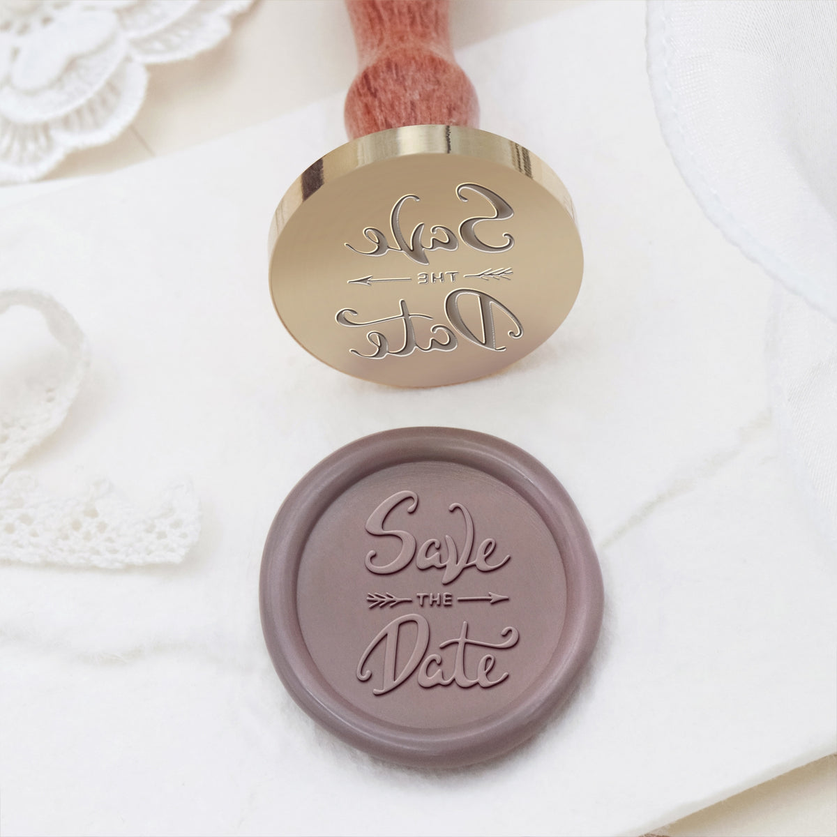 Hochzeitseinladung & Ankündigung Siegelwachs Siegelstempel - Stil 7 7