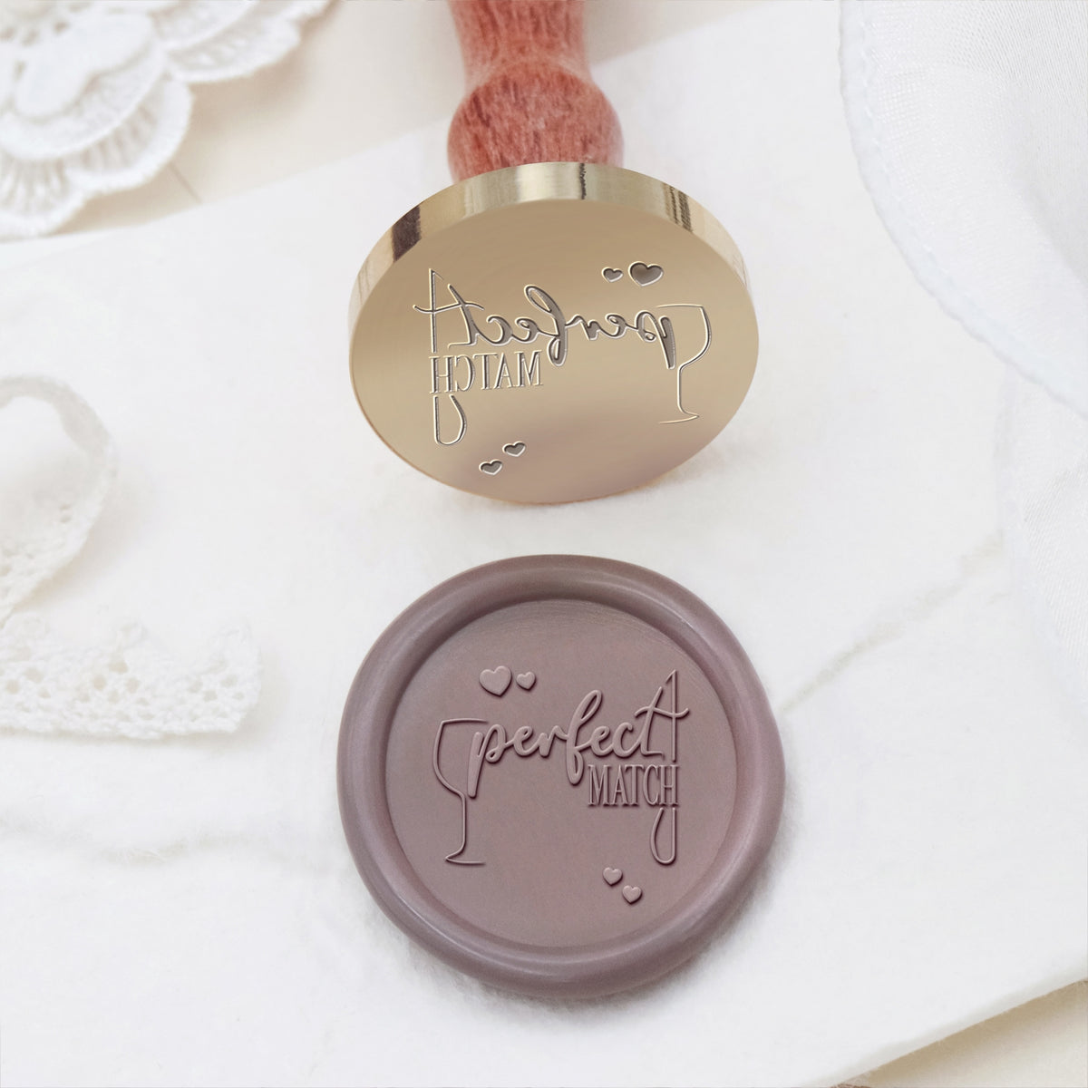 Hochzeitseinladung & Ankündigung Siegelwachs Siegelstempel - Stil 8 8