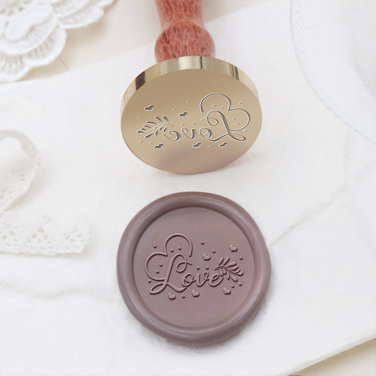 Hochzeitseinladung & Ankündigung Siegelwachs Siegelstempel - Stil 11 11