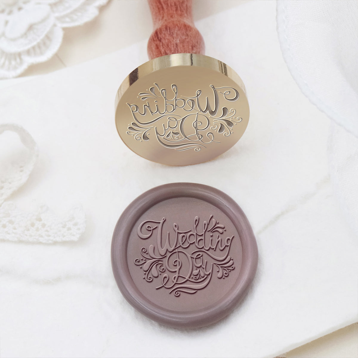 Hochzeitseinladung & Ankündigung Siegelwachs Siegelstempel - Stil 27 27