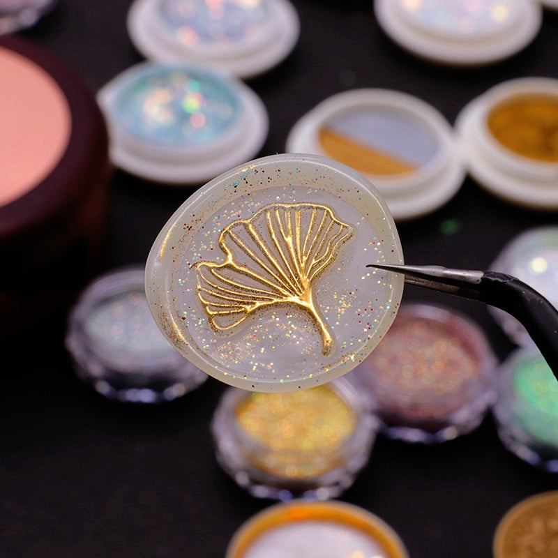 Wachssiegel Färbung Dekoration Glitzerpulver Pailletten b4