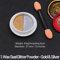 1. Wachssiegel Glitzerpulver - Gold & Silber