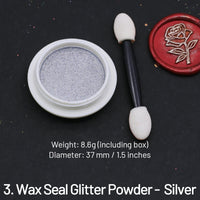 3. Wachssiegel Glitzerpulver - Silber