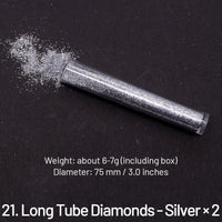 21. Lange Rohr-Diamanten - Silber × 2