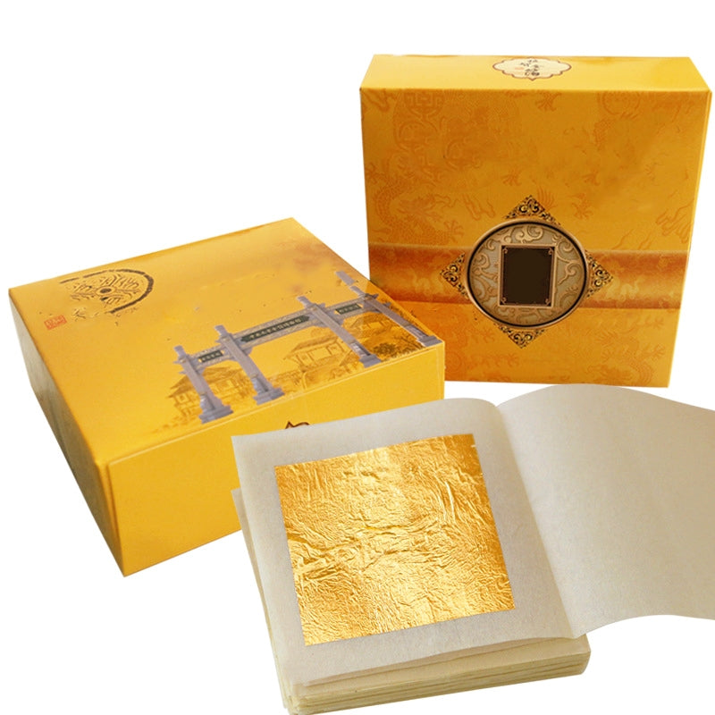 24K Reines Gold Paste Quadratische Blattgold Bögen b