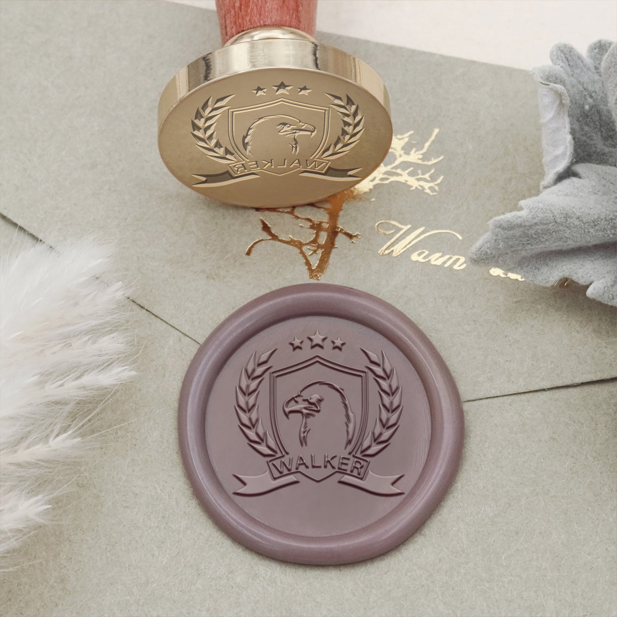 Personalisiert Walker Familie Adler Wappen Siegelwachs Siegelstempel Stempel
