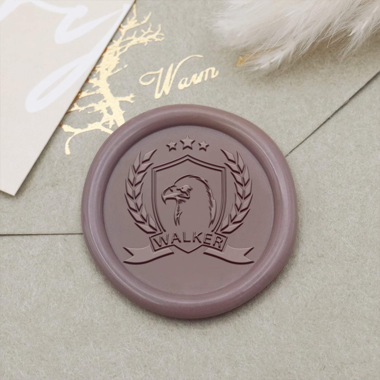 Personalisierter Walker Familie Adler Wappen Siegelwachs Siegelstempel Stempel 2
