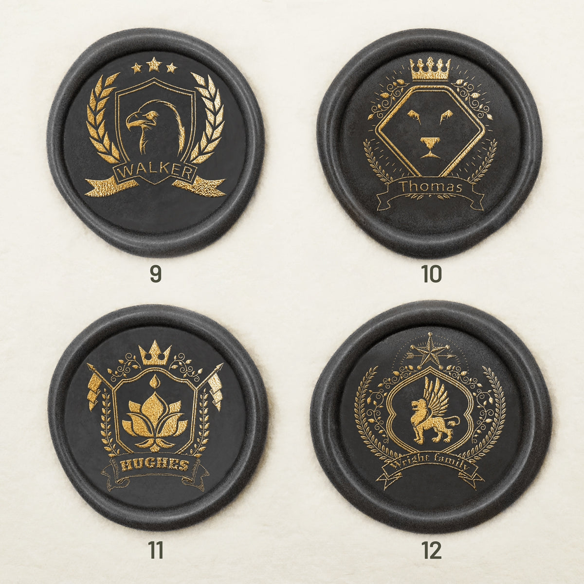 Personalisierter Familienwappen Siegelwachs Siegelstempel (18 Designs) sku-3
