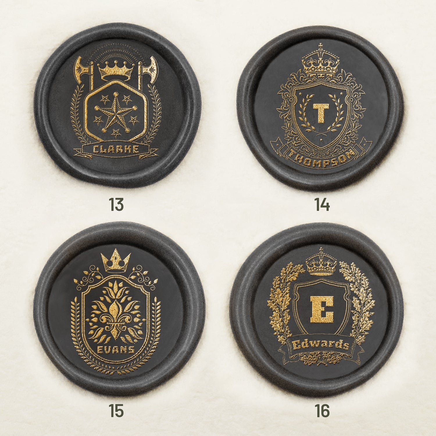 Personalisierter Familienwappen Siegelwachs Siegelstempel (18 Designs) sku-4