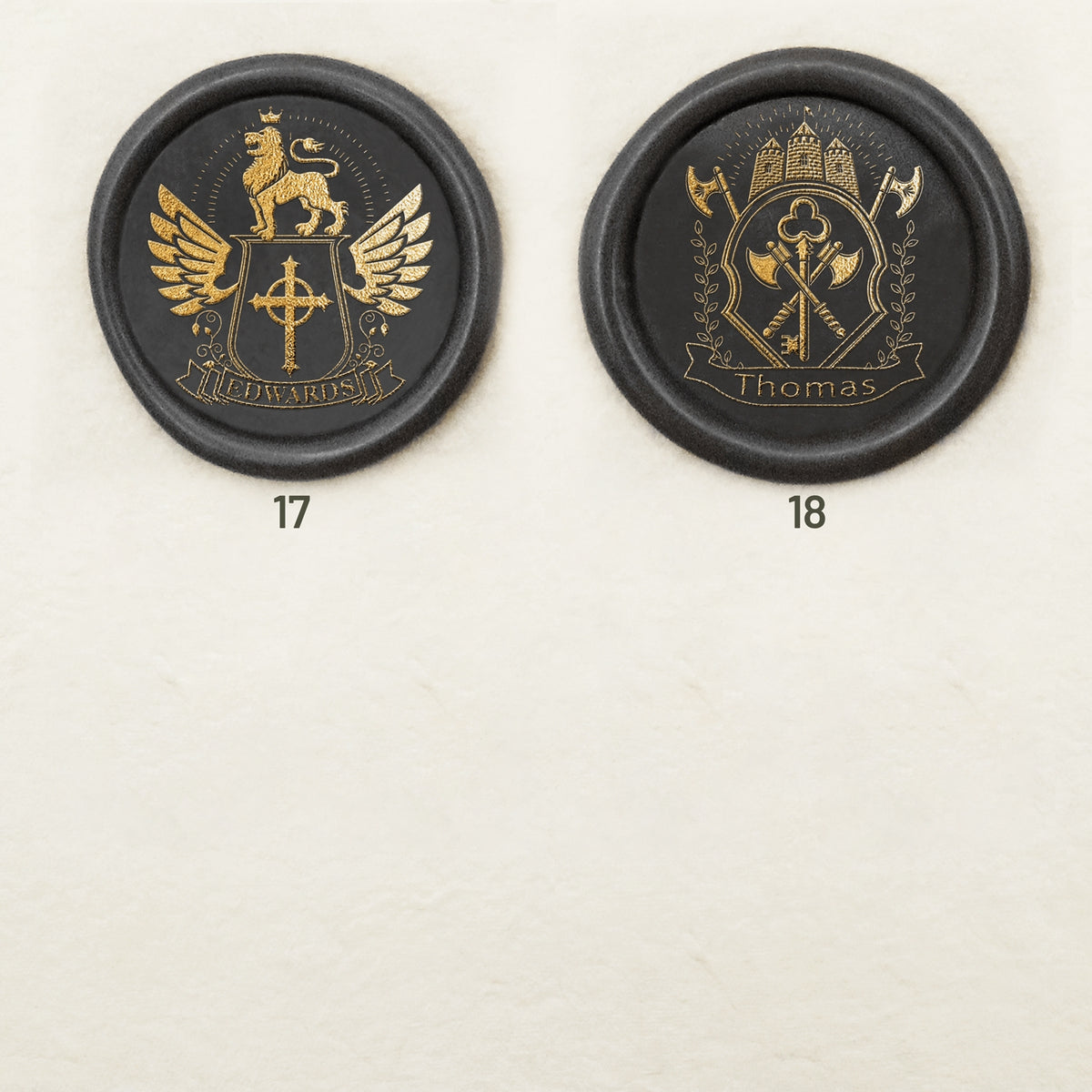 Personalisiertes Familienwappen Siegelwachs Siegelstempel (18 Designs) sku-5