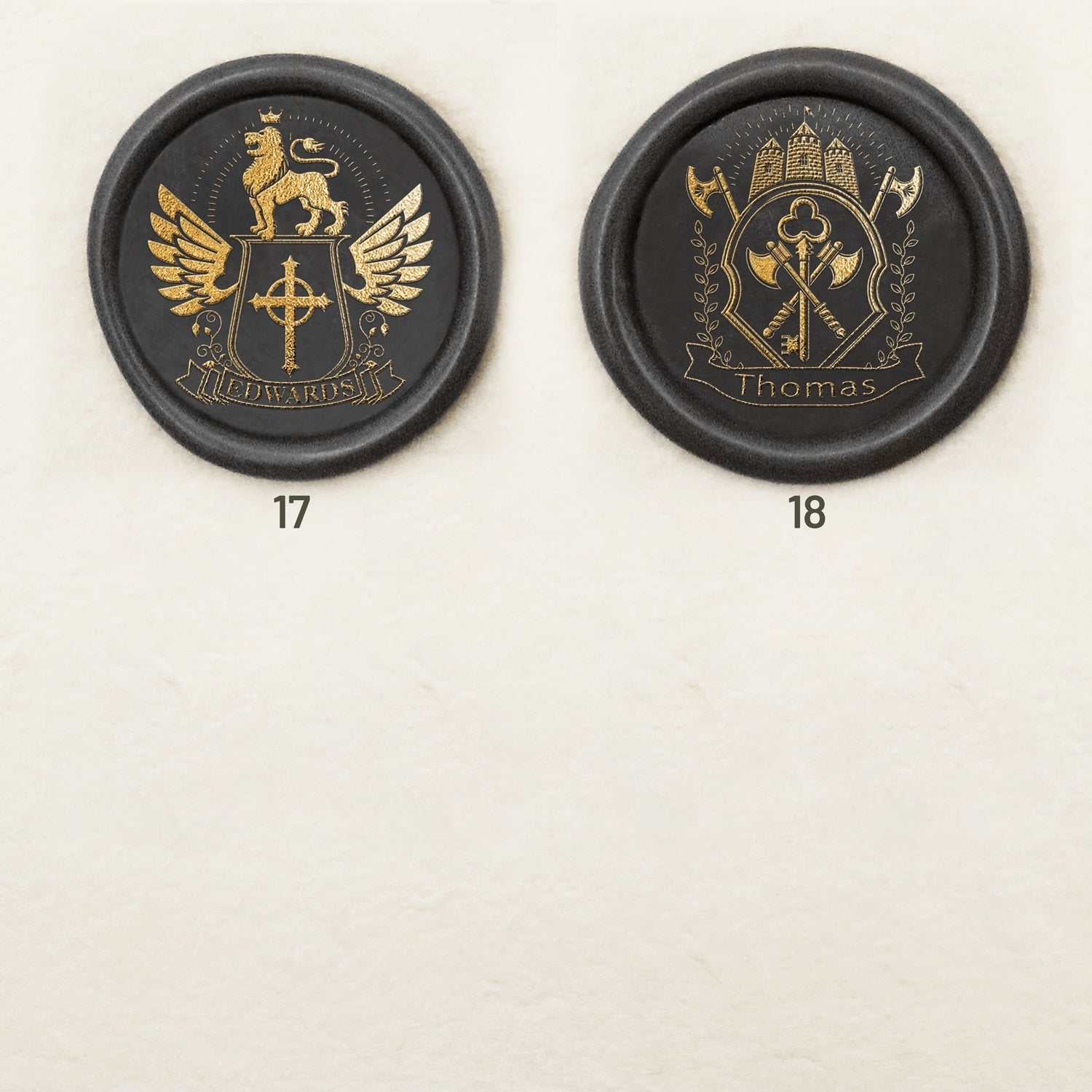 Personalisiertes Familienwappen Siegelwachs Siegelstempel (18 Designs) sku-5