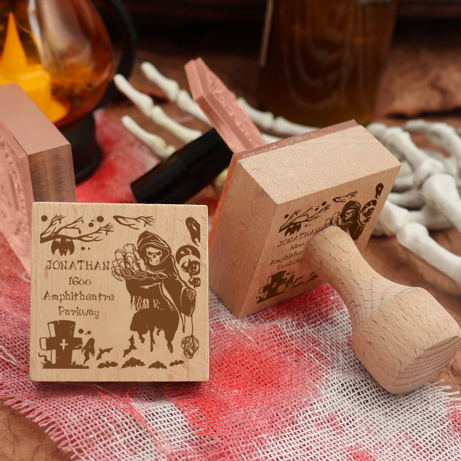 Personalisierter Halloween Adresse Gummistempel 2