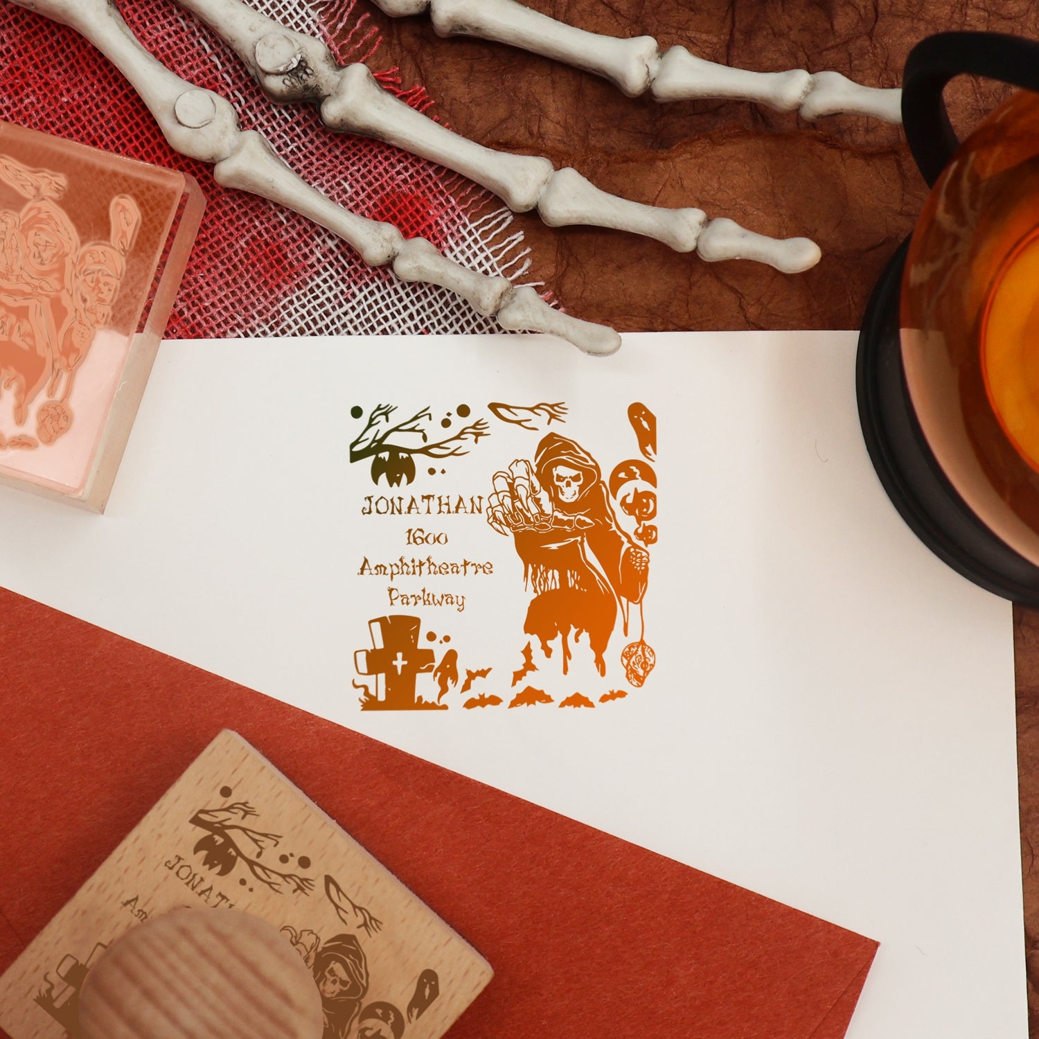 Personalisierter Halloween Adresse Gummistempel 3