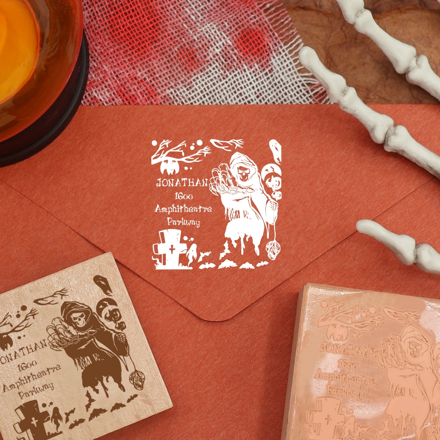 Personalisierter Halloween Adresse Gummistempel 4