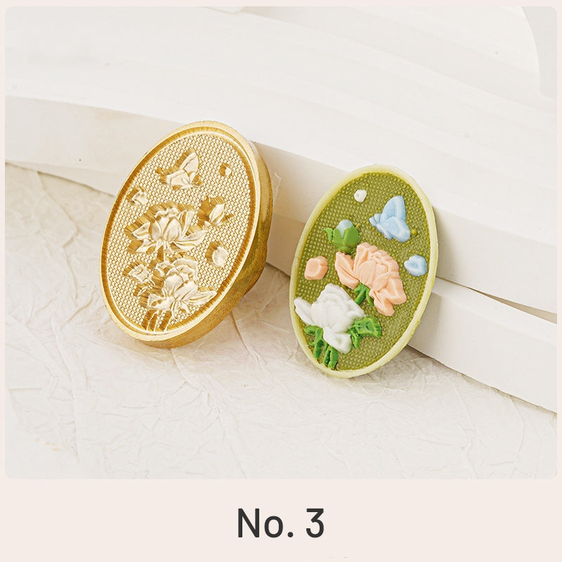 3D Reliefprägung Blume Siegelwachs Siegelstempel (3 Design) sku-3