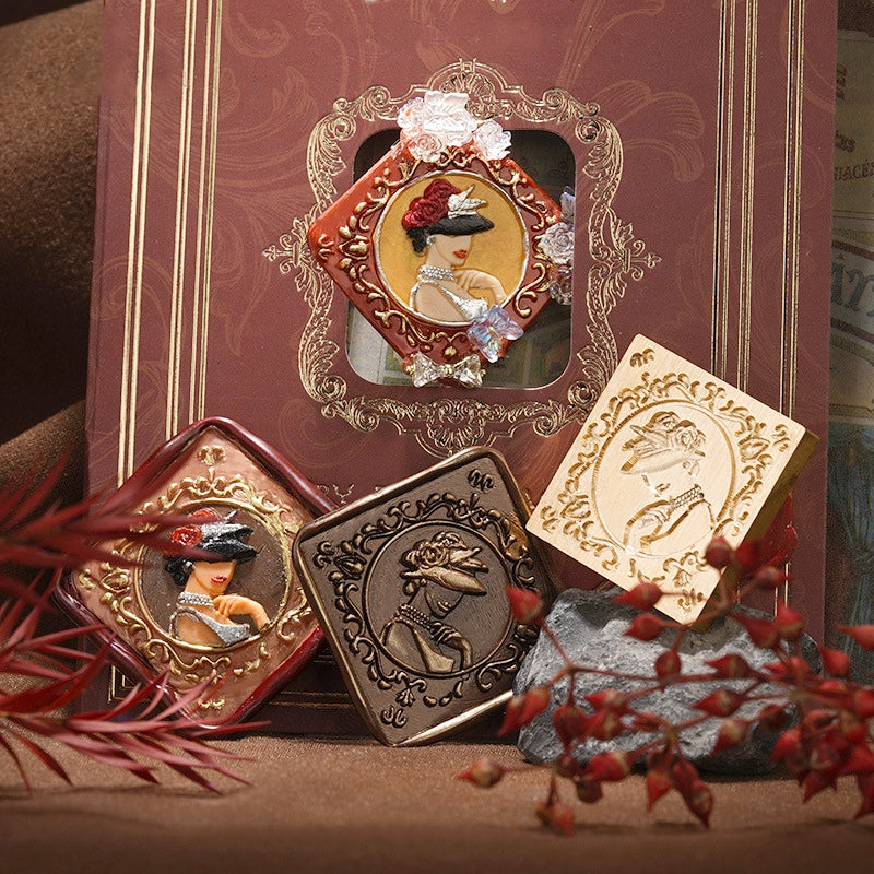 3D Reliefprägung Dame Siegelwachs Siegelstempel (6 Designs) b3