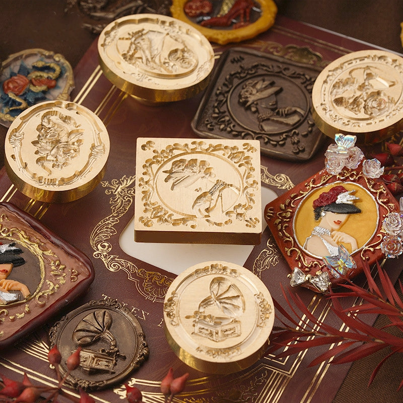 3D Reliefprägung Lady Siegelwachs Siegelstempel (6 Designs) a