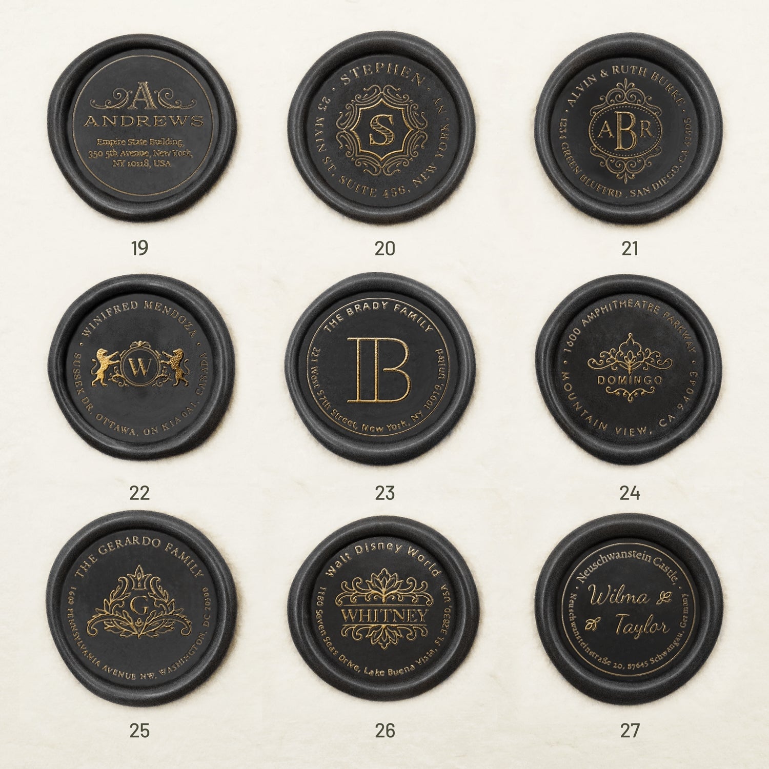 Personalisierter Adresse Siegelwachs Siegelstempel (27 Designs) Custom-Address-Wax-Seal-Stamp3