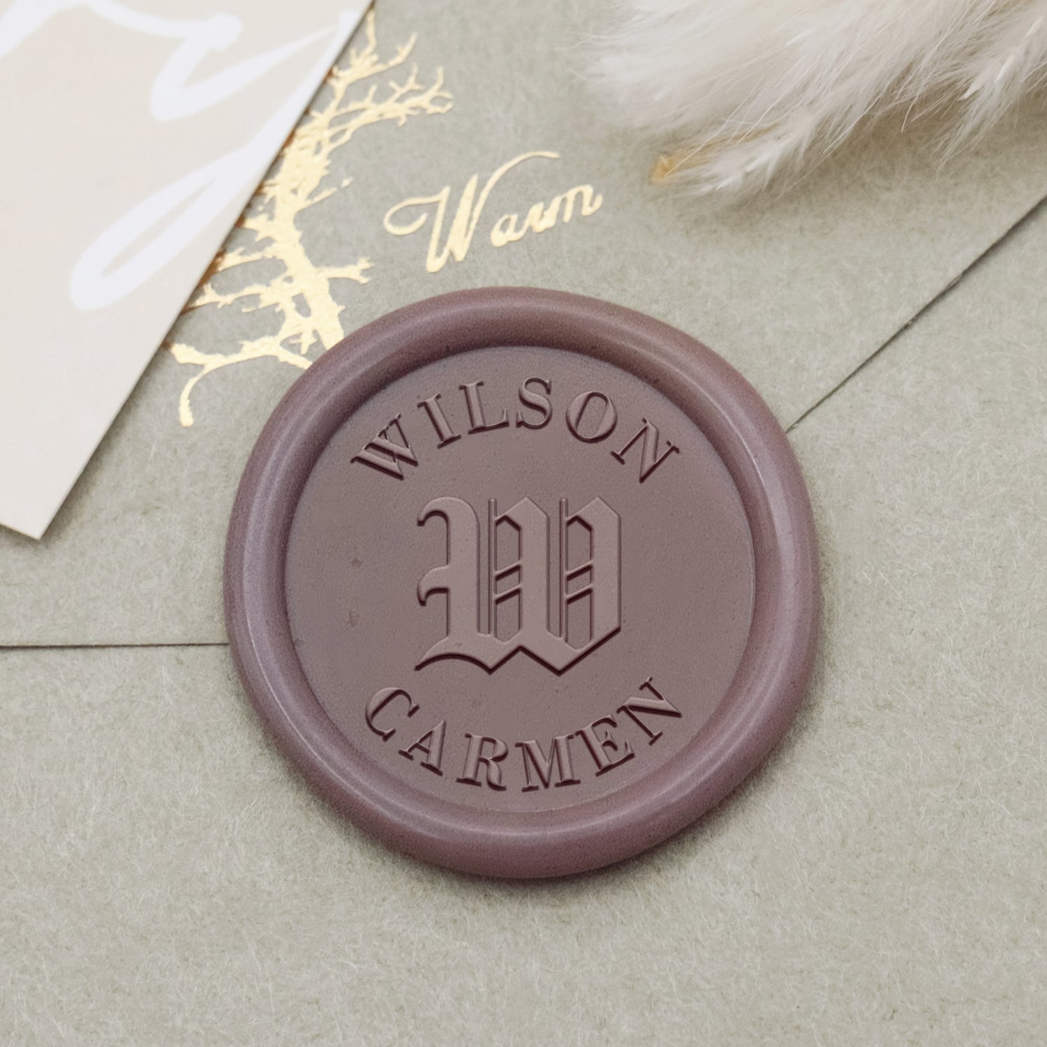 Personalisiert Gotisch Initial Name Siegelwachs Siegelstempel Stempel 1
