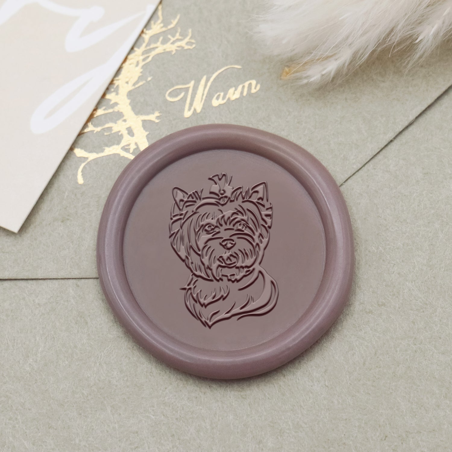 Yorkshire Terrier Hund Siegelwachs Siegelstempel - Stamprints1