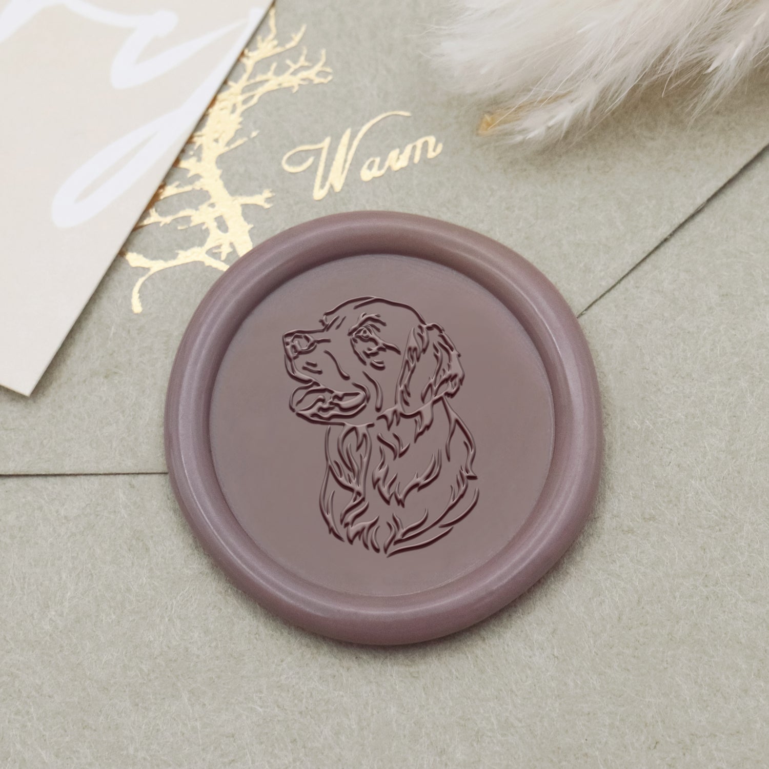 Golden Retriever Hund Siegelwachs Siegelstempel - Stamprints1
