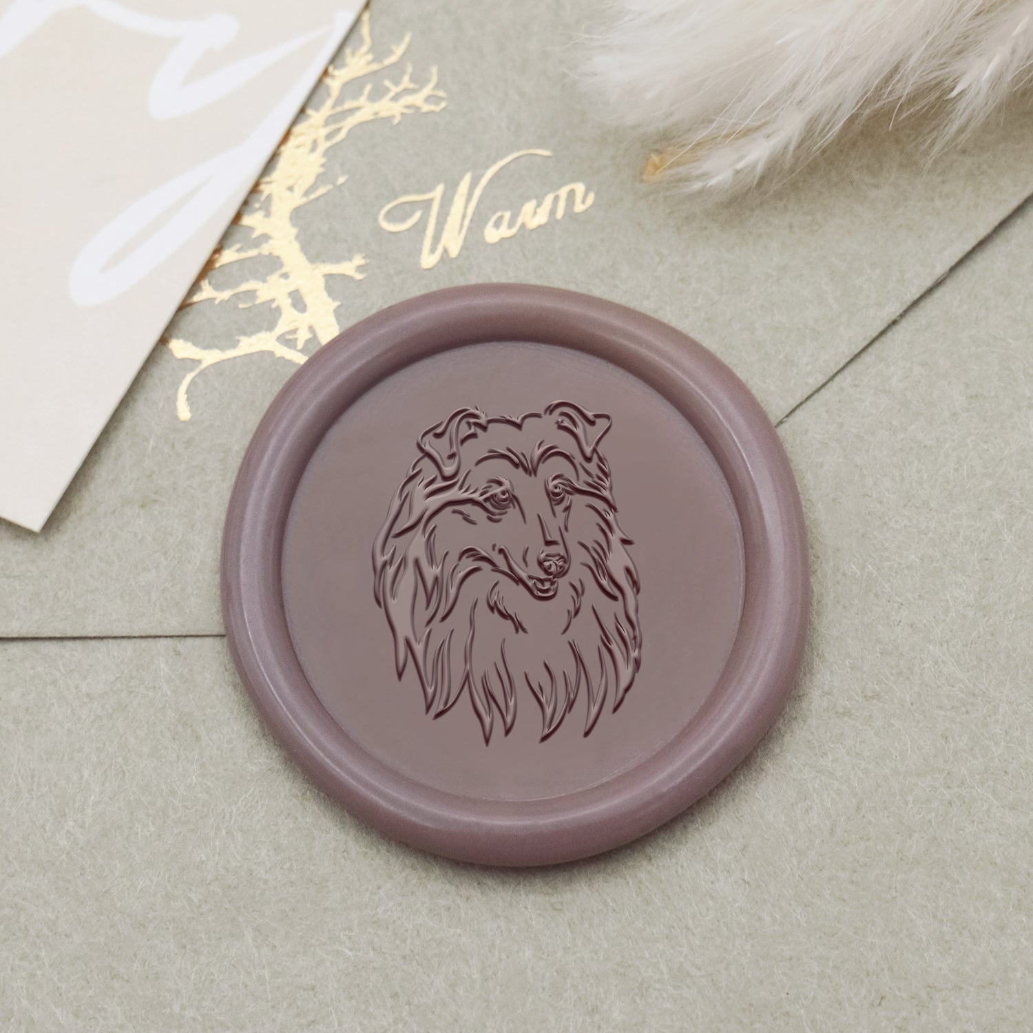 Border Collie Hund Wachssiegel Stempel - Stamprints1