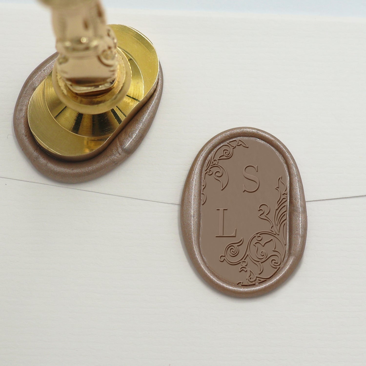 Personalisierter Ovaler Hochzeits-Siegelwachs-Siegelstempel - Stil 8 2