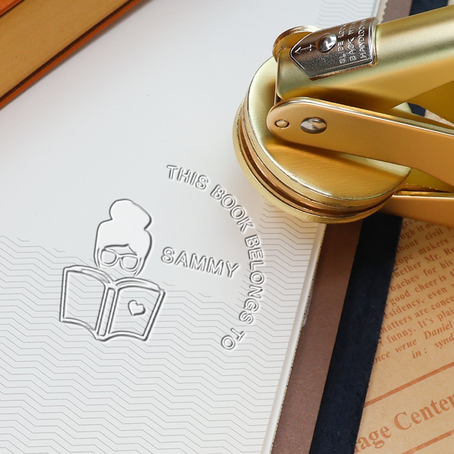 Custom Lady Reading Book Embosser Custom Lady Reading Book Embosser201