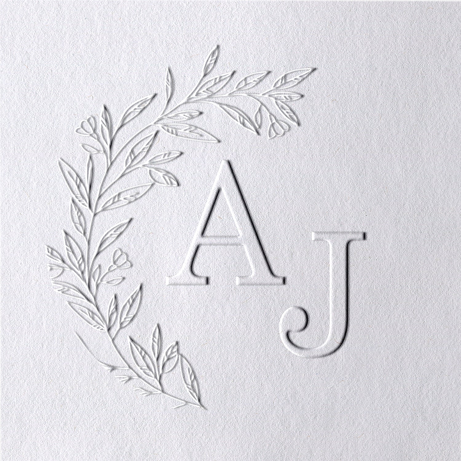 Personalisiert Botanische Initialen Hochzeit Monogramm Prägezange - Style 2 Personalisiert Botanische Initialen Hochzeit Monogramm Prägezange - Style 221