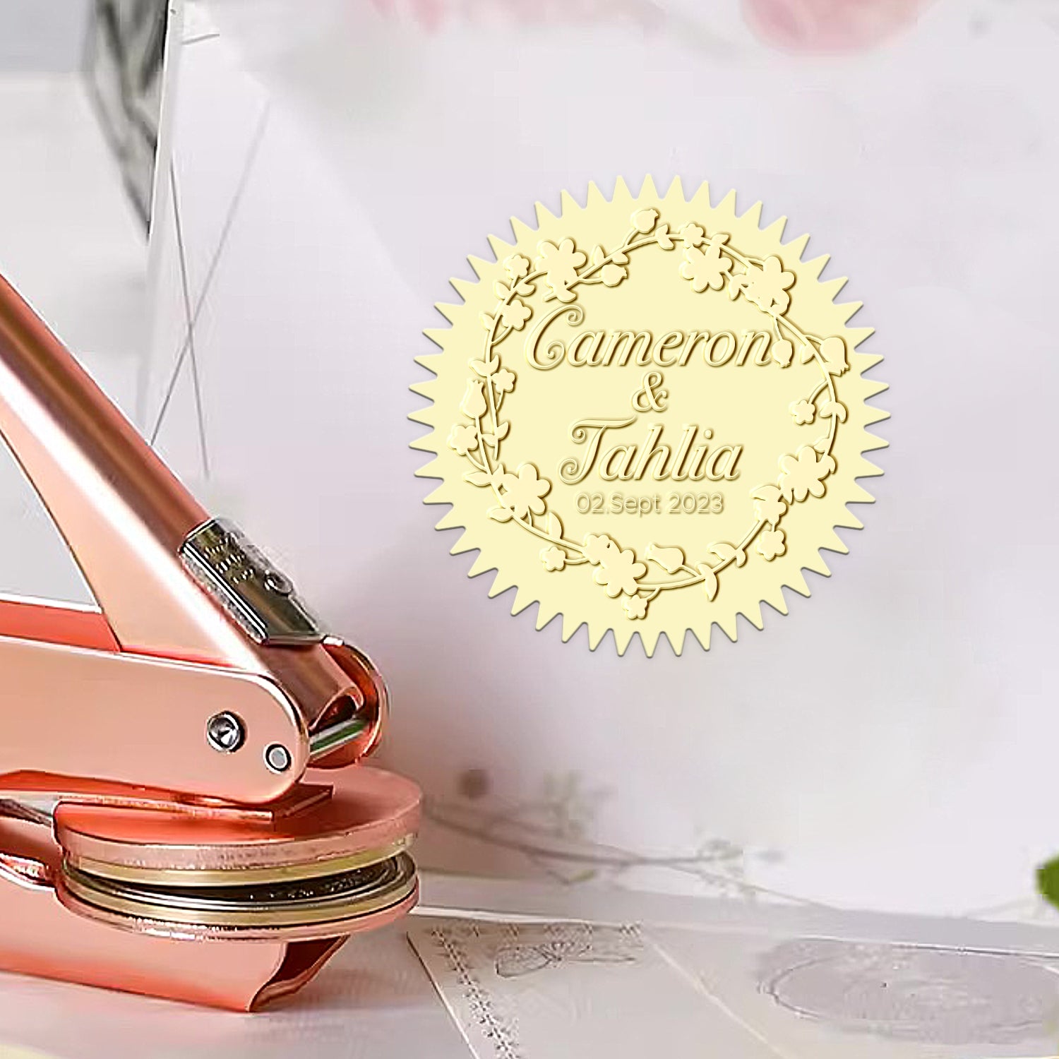 Custom Wedding Name Embosser (27 Designs) 111