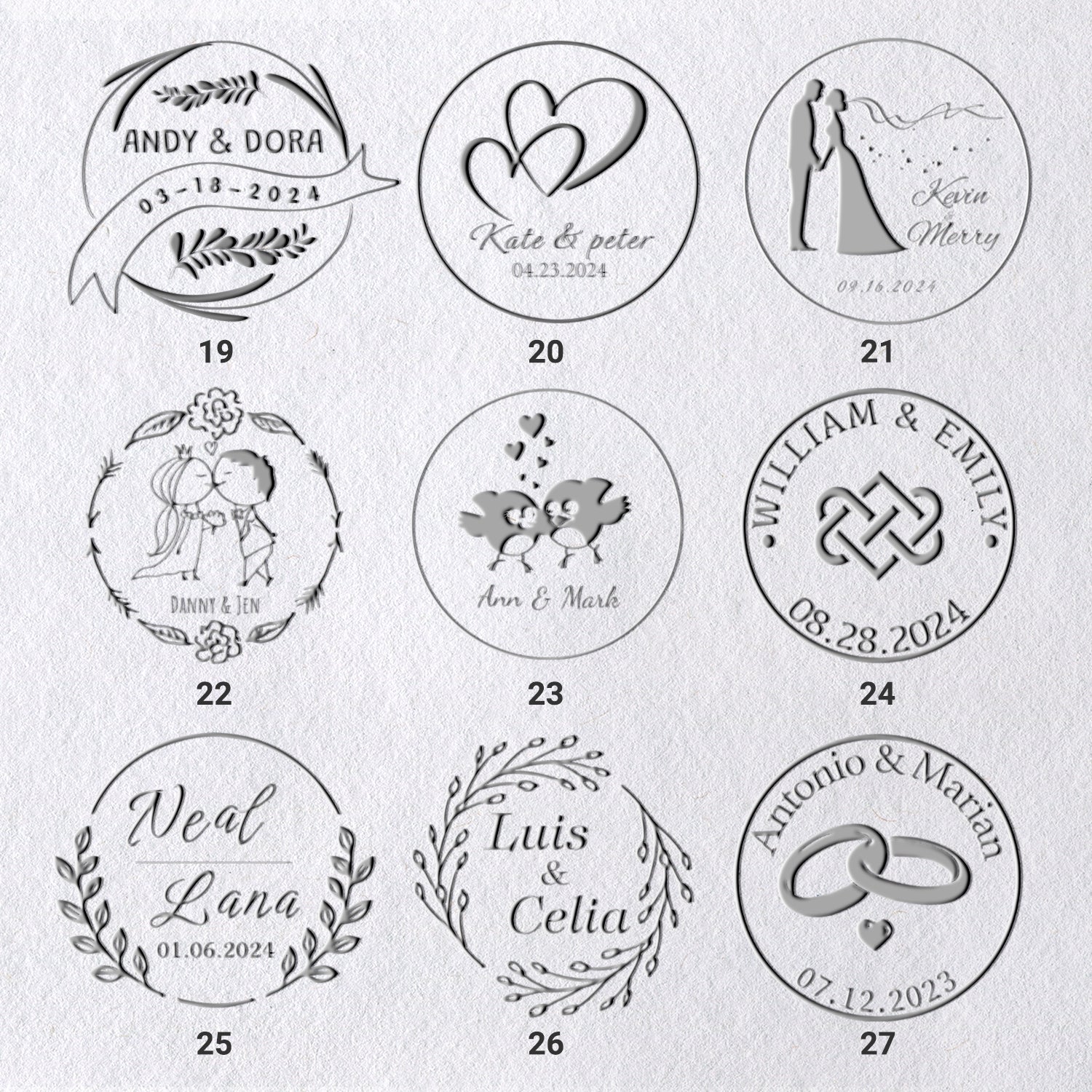 Custom Wedding Name Embosser (27 Designs) 19-27_31