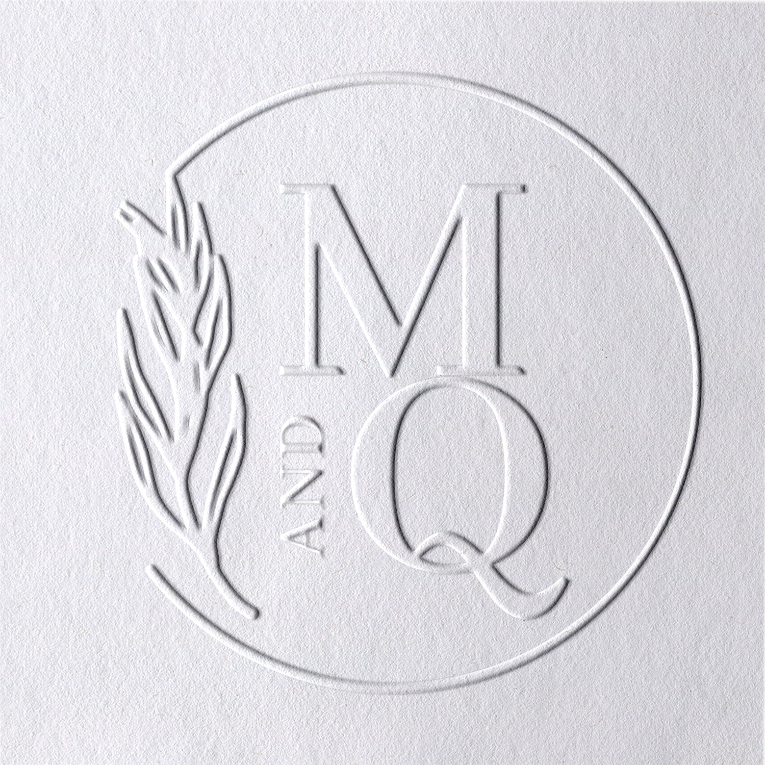 Personalisiertes Weizenähren Hochzeits-Monogramm Initial Prägezange 91