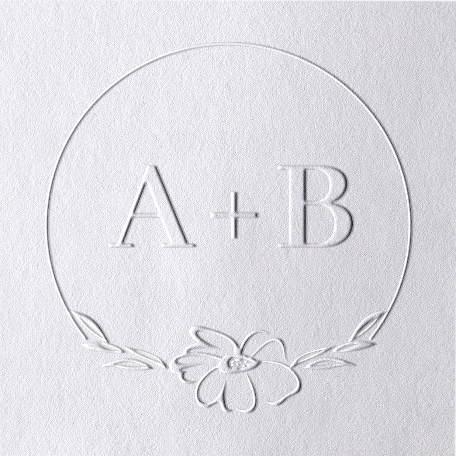Personalisierte Blüten-Hochzeits-Monogramm-Anfangsbuchstaben-Prägezange 101