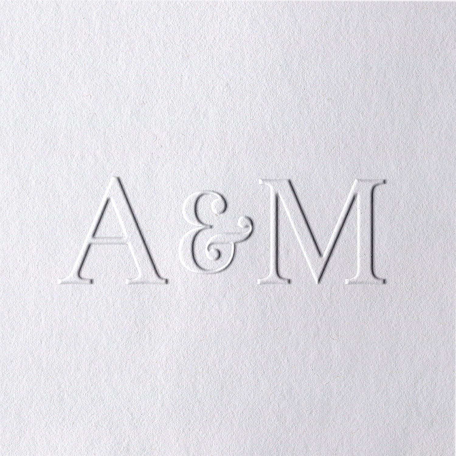 Custom Cursive Ampersand Initials Minimalist Wedding Embosser 31