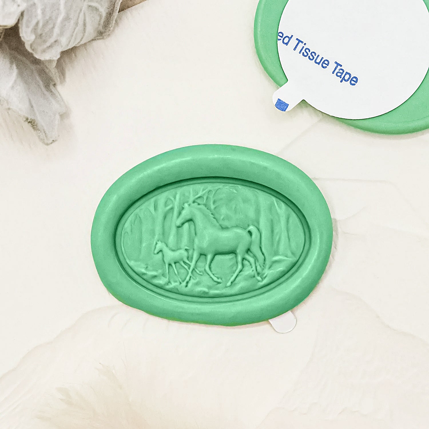 3D Reliefprägung Pferd Selbstklebend Siegelwachs Sticker 2-1