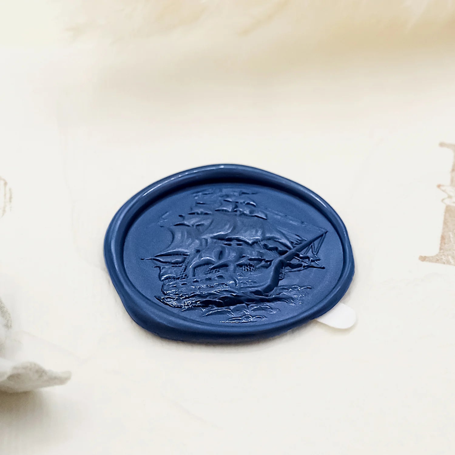 3D Reliefprägung Segelschiff Selbstklebend Siegelwachs Sticker 5-1