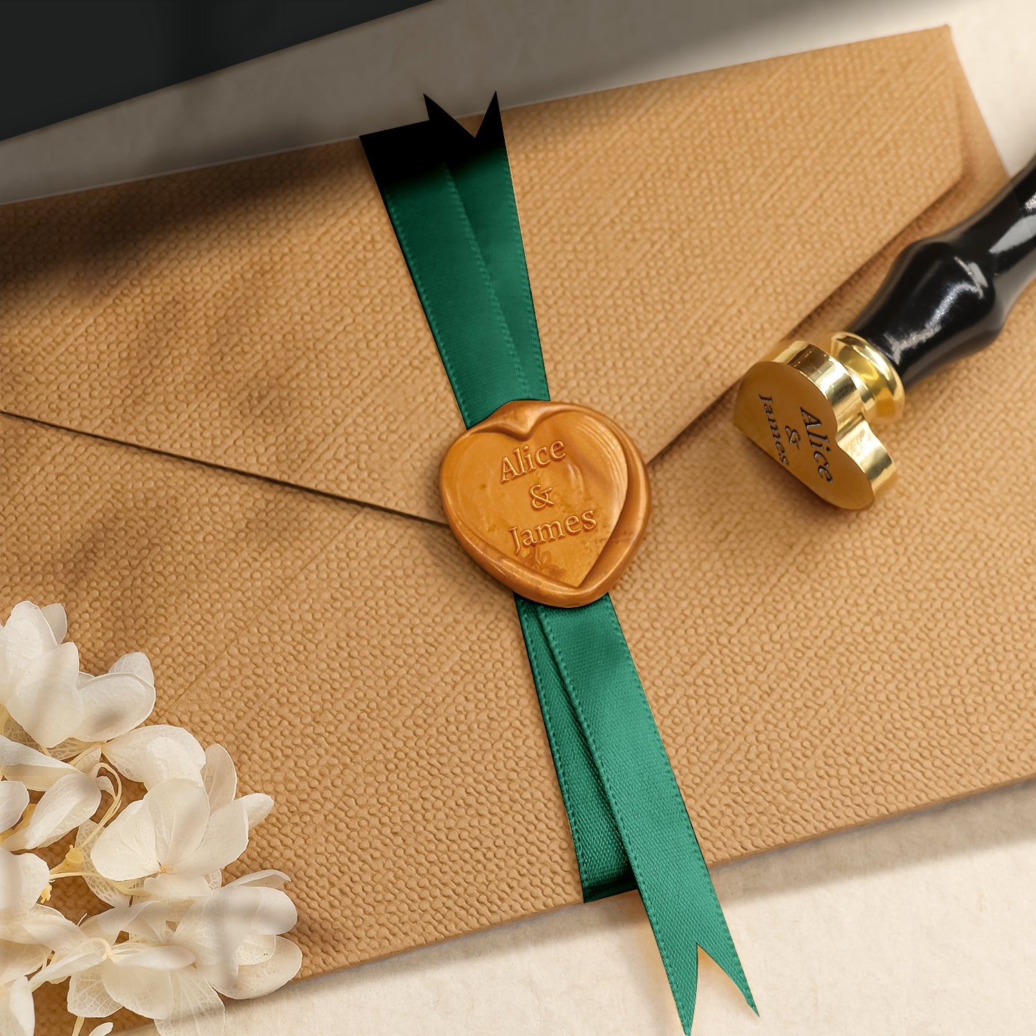Personalisierter Design Herzform Siegelwachs Siegelstempel mit Ihrem Artwork 5