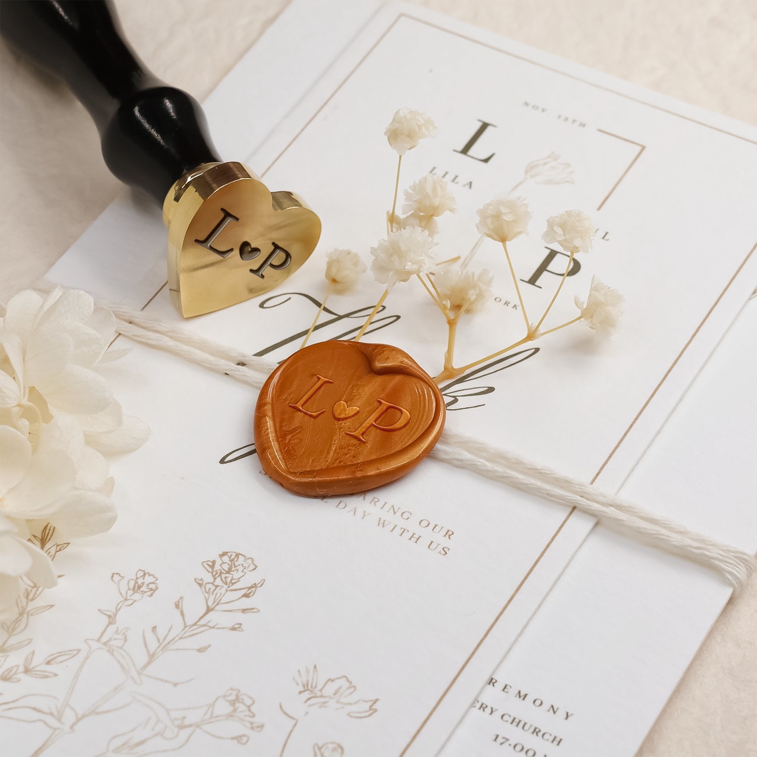 Personalisiert Design Herzform Siegelwachs Siegelstempel mit Ihrem Kunstwerk Siegelwachs Siegelstempel Herzform