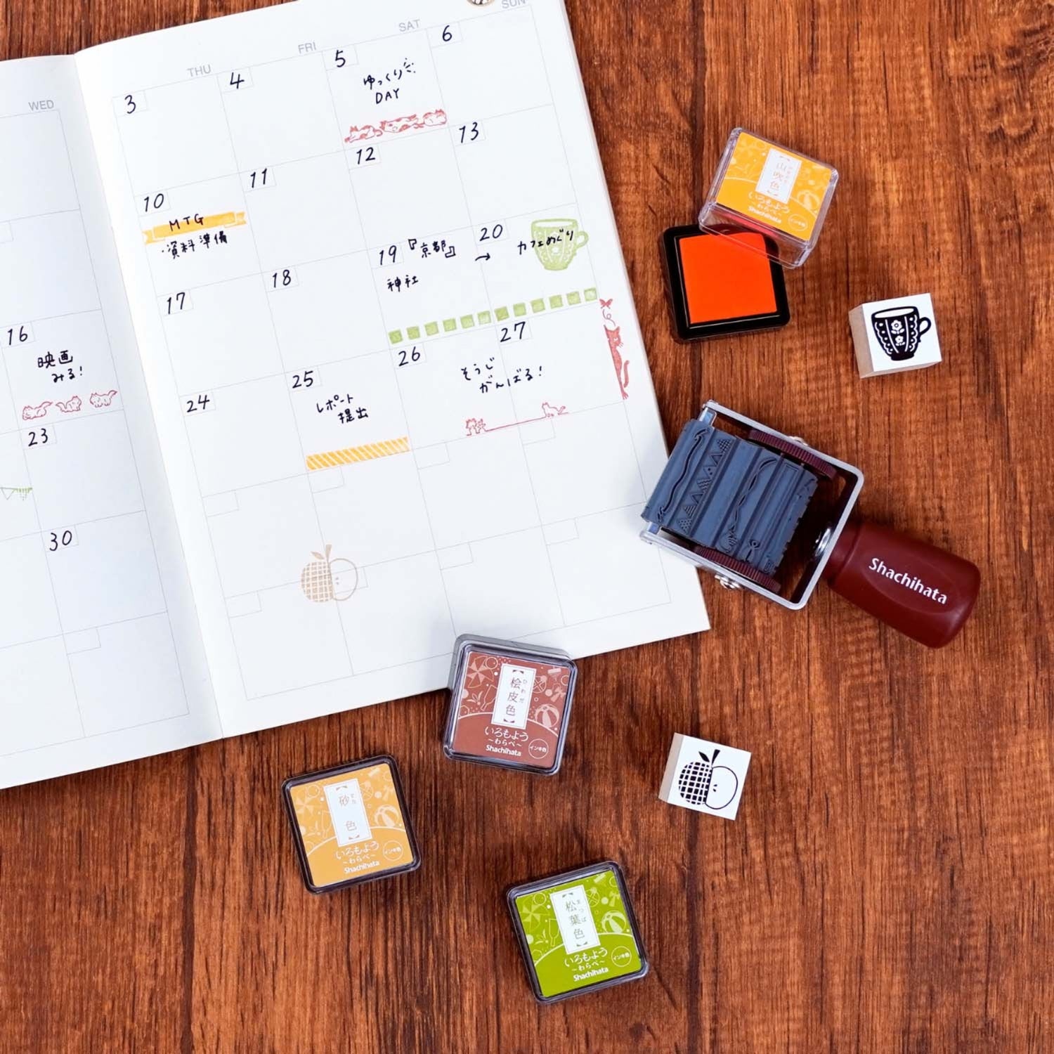 Japanisches Shachihata Mini Ölbasiert Farbe Gummistempel Stempelkissen 41111