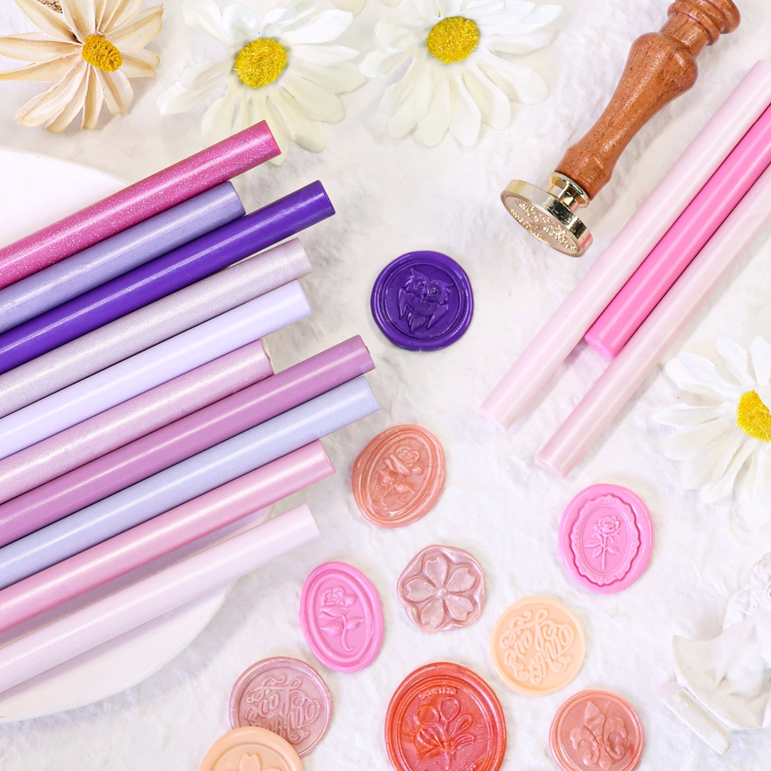 Rosa Siegelwachs-Stäbchen-Set (Zufällige 20 Stück)1