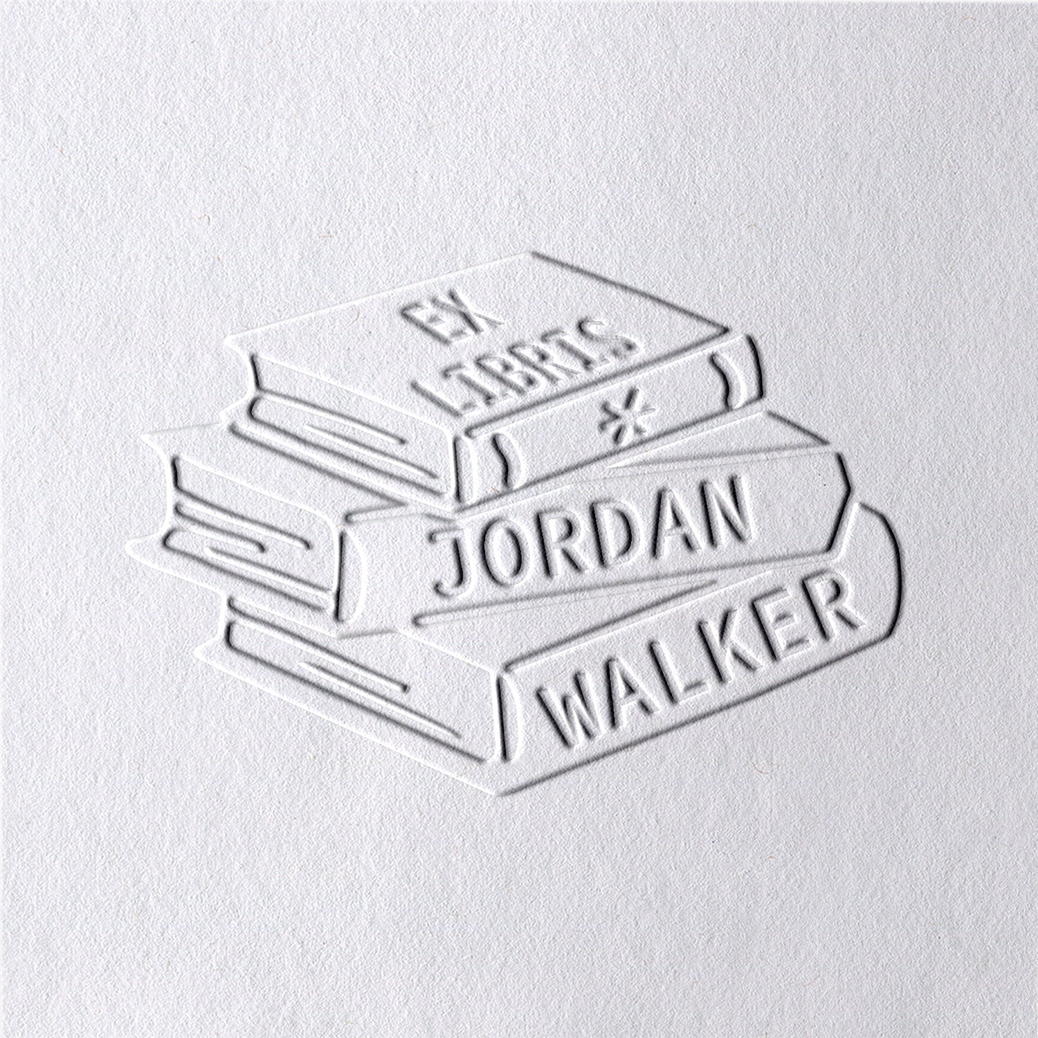 Personalisierter Bücherstapel Exlibris-Stempel Buchprägezange2
