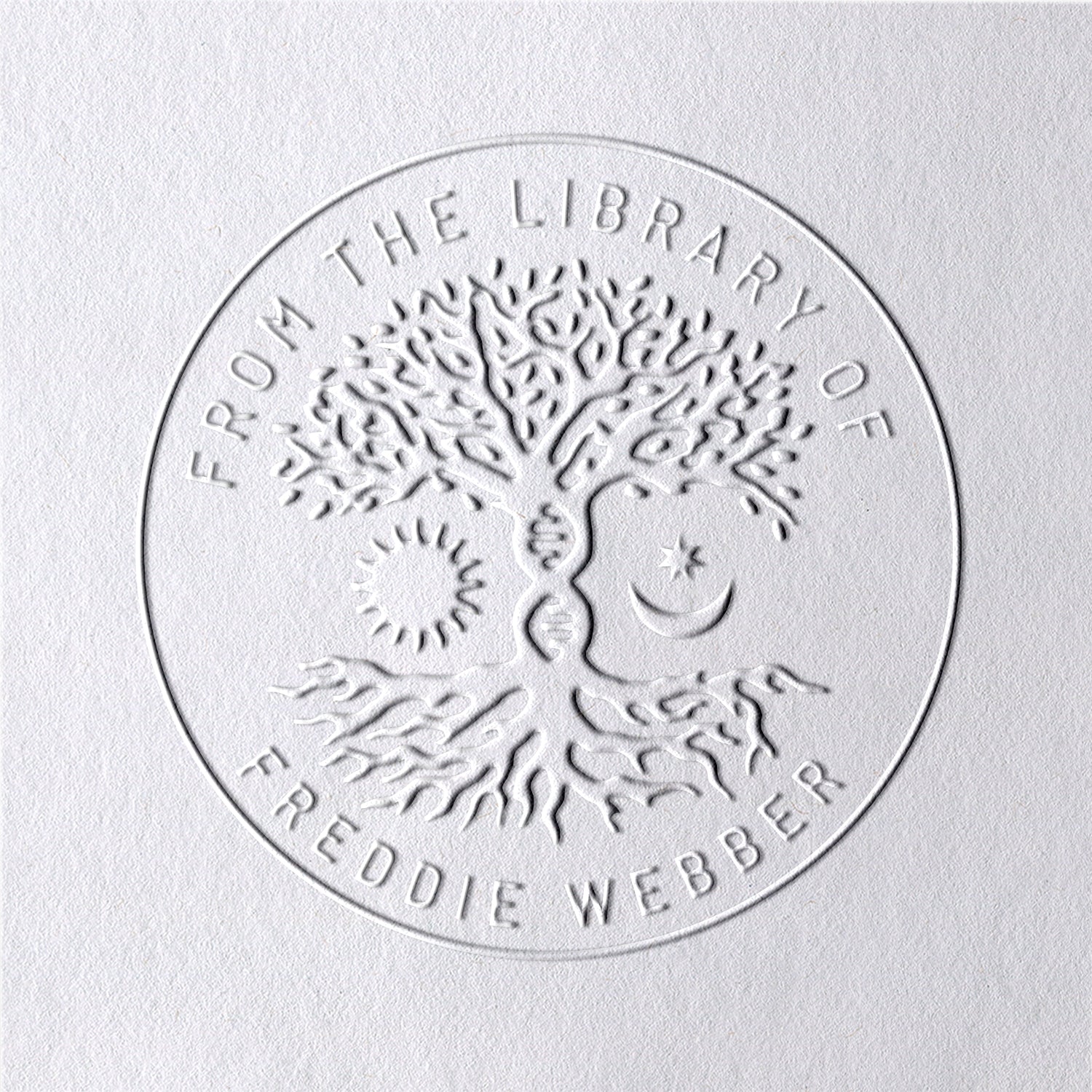 Personalisierte Lebensbaum Aus Der Bibliothek Von Buch Prägezange2