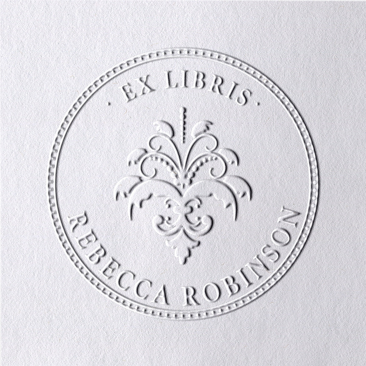 Personalisierte Fleur de Lys Exlibris-Stempel Buchprägezange2