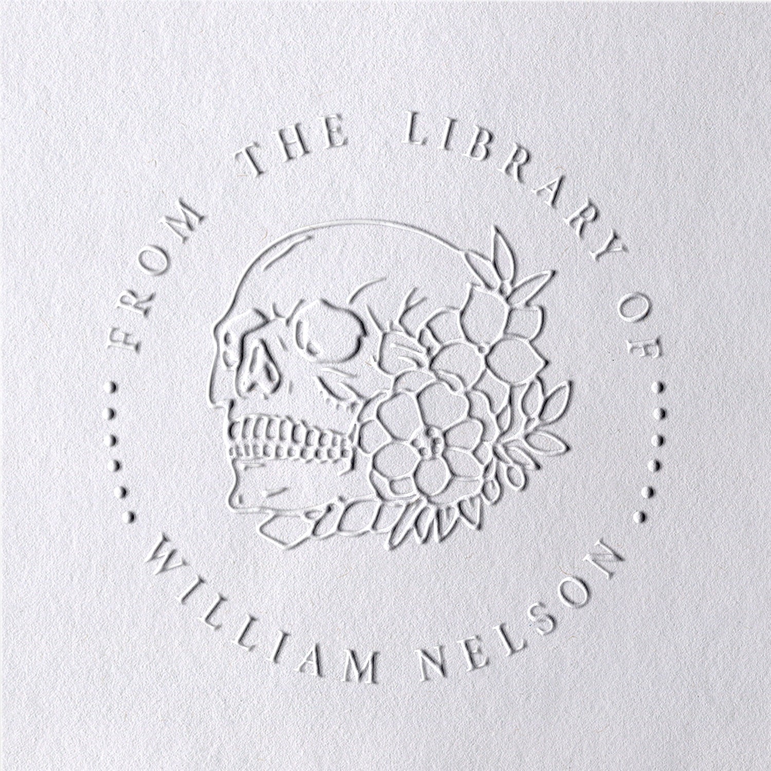 Personalisierte Totenkopf Aus Der Bibliothek Von Buch Prägezange2