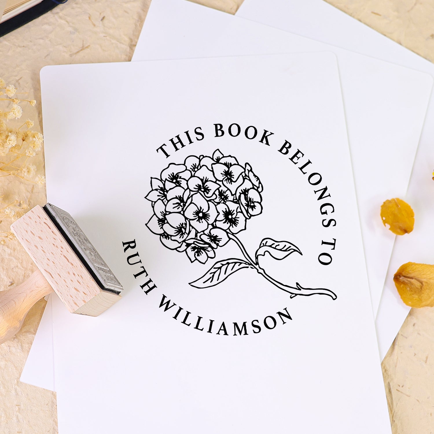 Individueller Zwillings-Schwalben Ex Libris Buch Holz Gummistempel