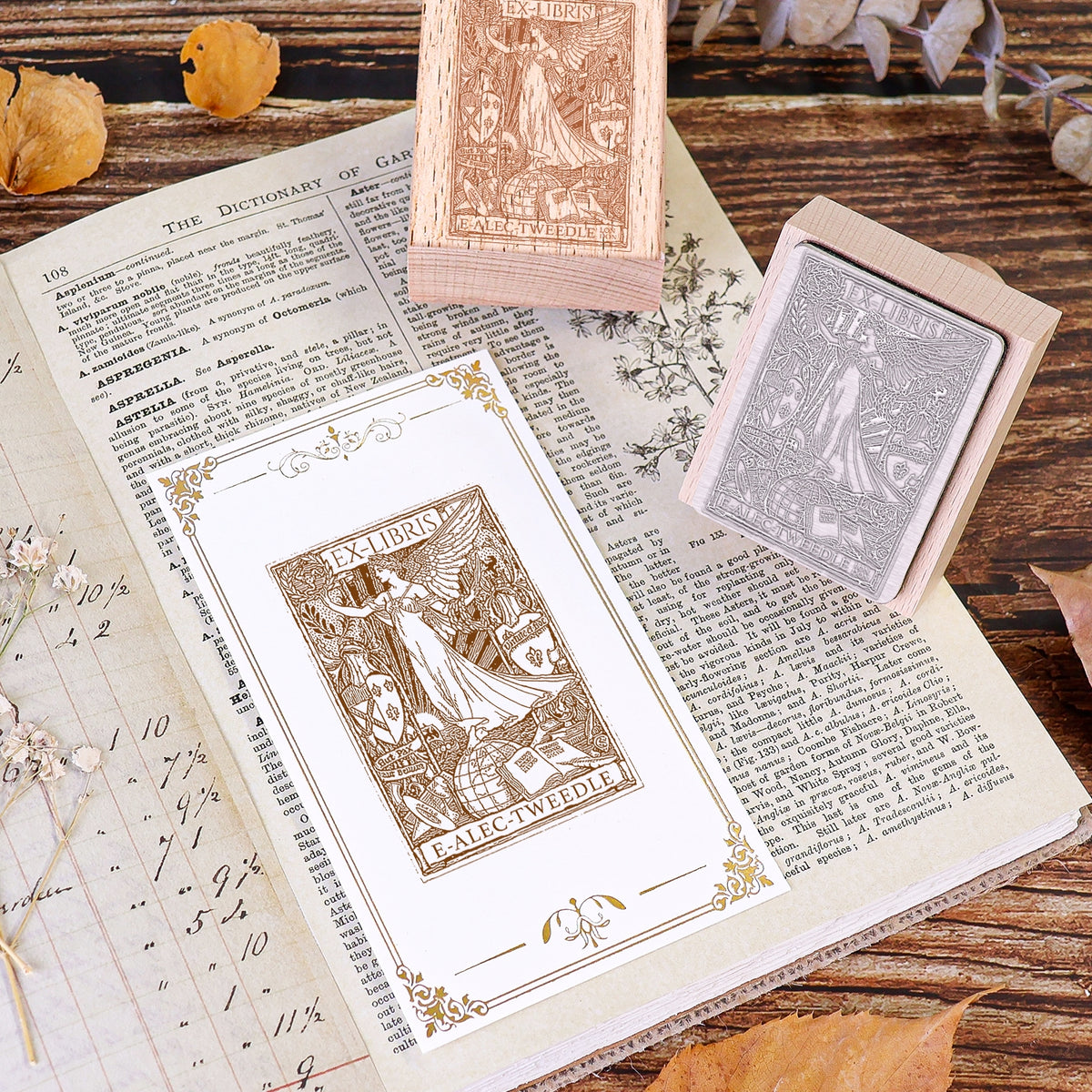 personalisiert Buch Gummistempel Verwendung Buchcover