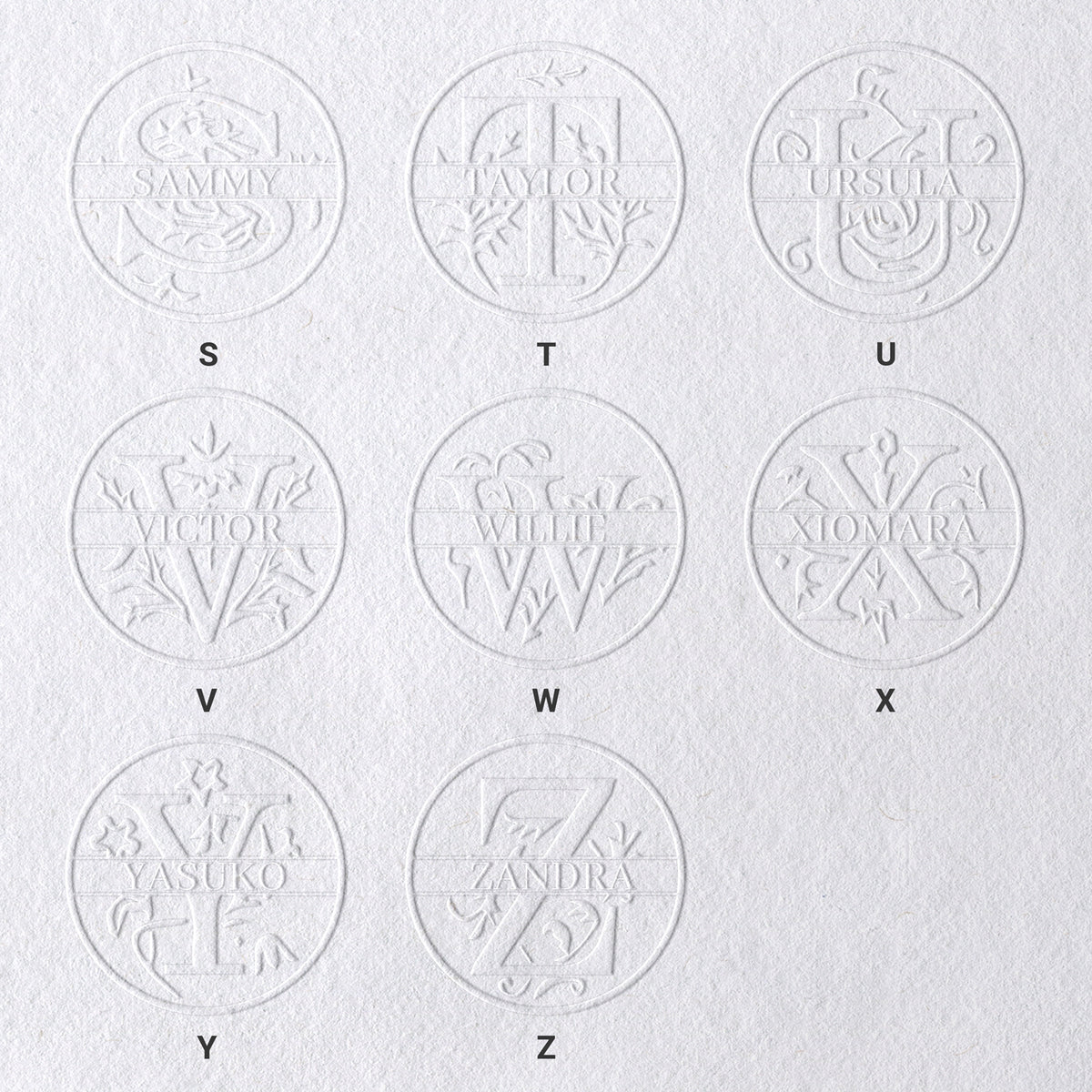 26 Buchstaben Benutzerdefinierter Blumen-Name-Prägestempel sku-31