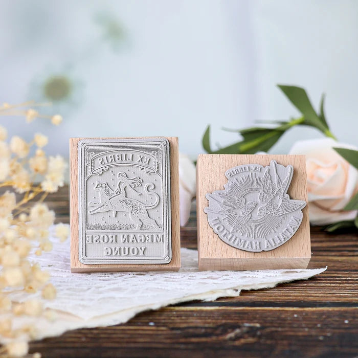 Personalisierter Exlibris-Stempel Buch Holz Gummistempel5
