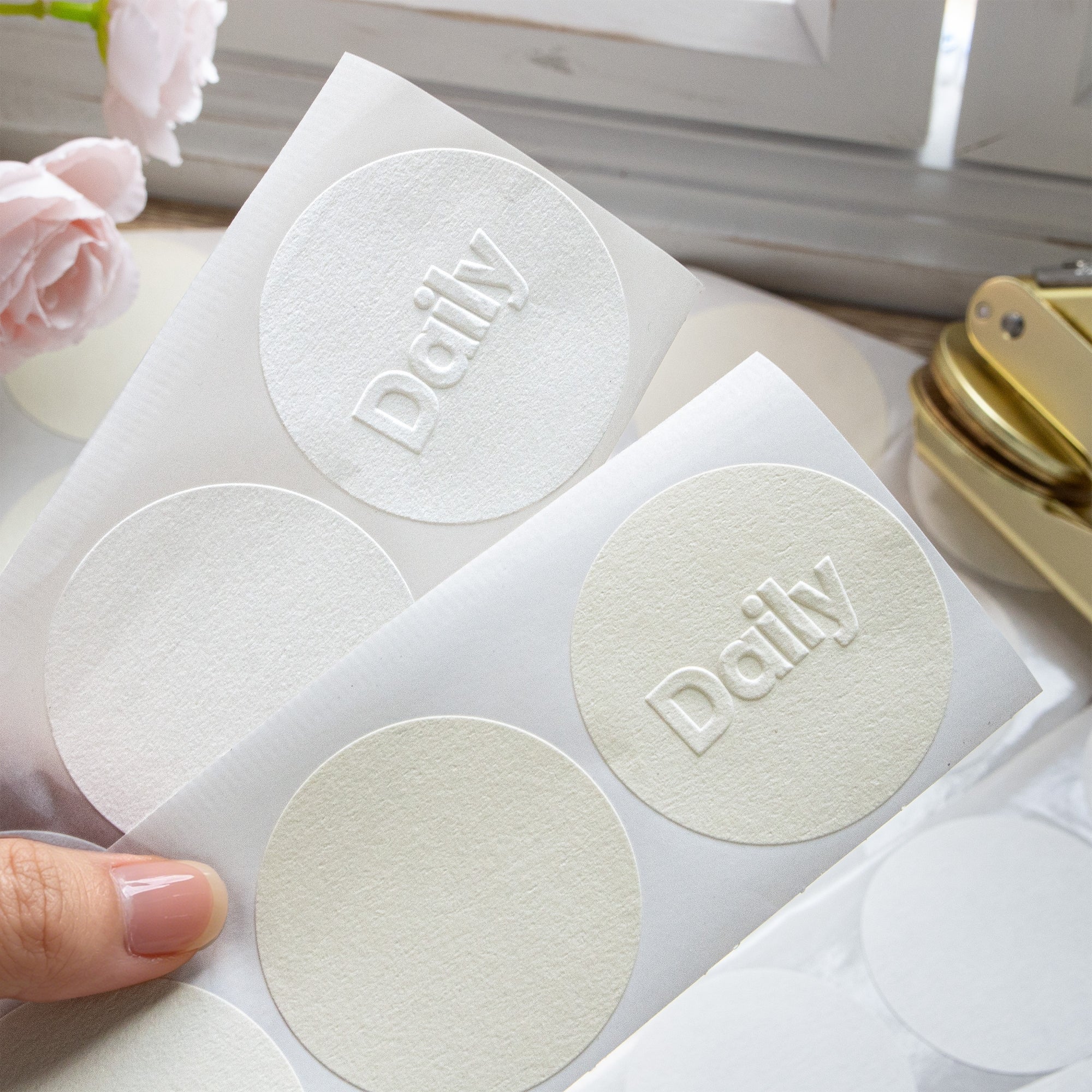 Blank Textured Embosser Stickers1